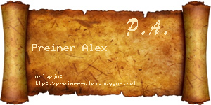 Preiner Alex névjegykártya
